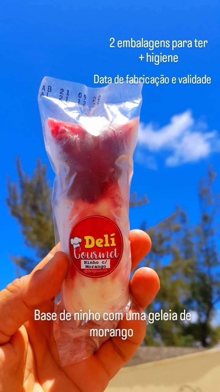 Geladinho Gourmet Ninho com Morango